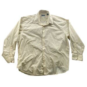 John Ashford JA Mens Dress Shirt Size XXL 18.5 Neck Long Sleeve Yellow Button Up